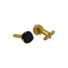 Vickisarge Men's Gold / Black The Black Stud Cufflink In Gold