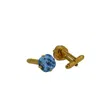 Vickisarge Men's Gold / Blue The Blue Stud Cufflink In Gold
