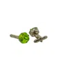Vickisarge Men's Green / Silver The Green Stud Cufflink In Platinum