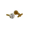 Vickisarge Men's Neutrals / Gold The Clear Stud Cufflink In Gold