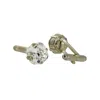 Vickisarge Men's Neutrals The Clear Stud Cufflink In Platinum