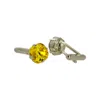 Vickisarge Men's Yellow / Orange / Silver The Yellow Stud Cufflink In Platinum
