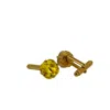 Vickisarge Men's Yellow / Orange The Yellow Stud Cufflink In Gold