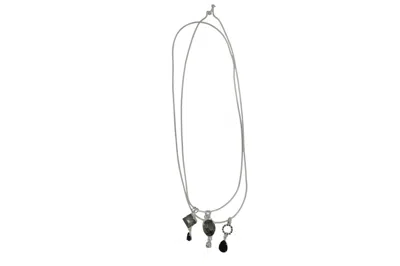 Vickisarge Women's Black / Blue / Silver Party Charm Necklace