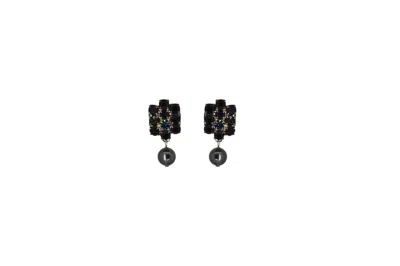 Vickisarge Women's Black / Blue / Silver Party Large Hive Drop Earrings