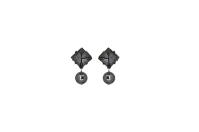 Vickisarge Women's Black / Grey Party Square Drop Earrings