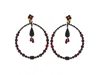 Vickisarge Women's Black / Red The Red & Black Hoops - Clip