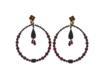 Vickisarge Women's Black / Red The Red & Black Hoops - Clip