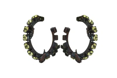 Vickisarge Women's Black / Yellow / Orange Antiqued Circle Of Life Earrings