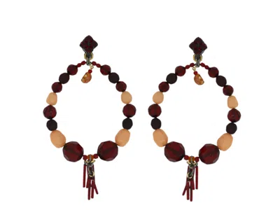 Vickisarge Women's Black / Yellow / Orange The Jumbo Dangle Hoops - Clip