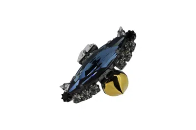 Vickisarge Women's Blue / Neutrals / Gold Razor Ring