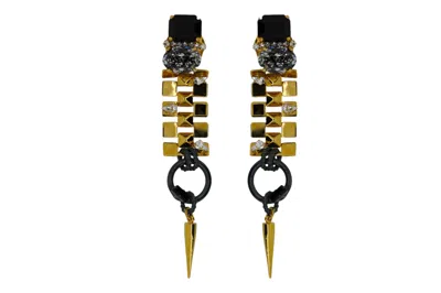 Vickisarge Women's Gold / Black / Grey Dusk Earrings - Pierced