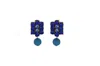 Vickisarge Women's Gold / Blue Blue Danube Large Hive Drop Earrings