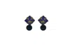 Vickisarge Women's Gold / Blue Blue Danube Square Drop Earrings
