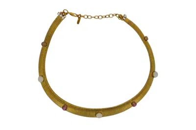 Vickisarge Women's Gold / Blue / Pink Glow Necklace In Multi