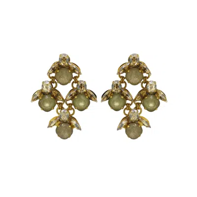 Vickisarge Women's Gold Champagne Big Bee Chandelier Earrings - Clip