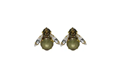 Vickisarge Women's Gold Champagne Big Bee Earrings - Clip