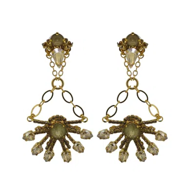 Vickisarge Women's Gold Champagne Burst Chandelier Earrings