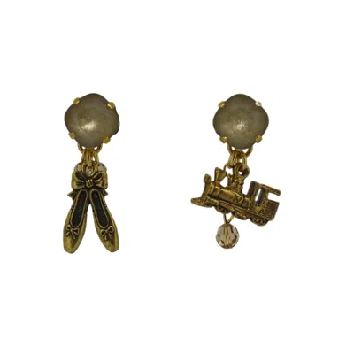 Vickisarge Women's Gold Champagne Motion Charm Earrings - Clip