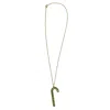 Vickisarge Women's Gold / Green Apple Candy Cane Necklace