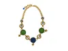Vickisarge Women's Gold / Green / Blue Sour Apple Necklace