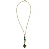 Vickisarge Women's Gold / Green / Red Yuletide Heart Necklace