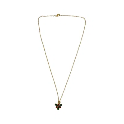 Vickisarge Women's Gold / Green / Red Yuletide Pendant Necklace
