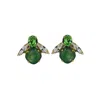 Vickisarge Women's Gold / Green Yuletide Green Baby Bee Earrings - Pierced In Multi