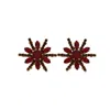 Vickisarge Women's Gold / Red Yuletide Red Burst Earrings - Clip