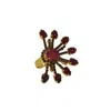 Vickisarge Women's Gold / Red Yuletide Red Burst Ring