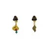 Vickisarge Women's Gold / Red Yuletide Red Shell Charm Earrings - Clip
