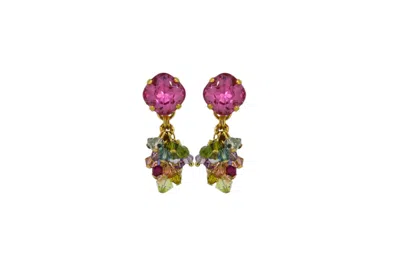Vickisarge Women's Gold Rose Dew Earrings - Pierced