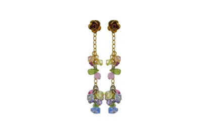 Vickisarge Women's Gold Rose Vine Earrings