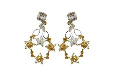 Vickisarge Women's Gold / Silver / Neutrals Aurora Earrings In Multi