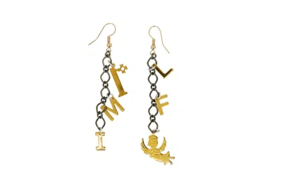 Vickisarge Women's Gold / Silver Number One Milf Earrings In Multi