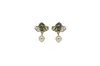 Vickisarge Women's Gold / White York Studs In Gold In Green