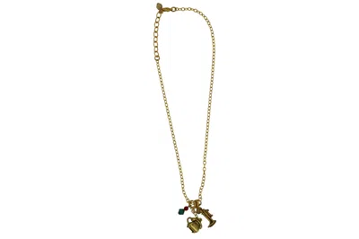 Vickisarge Women's Gold Yuletide Call Me Charm Necklace