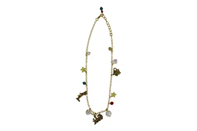 Vickisarge Women's Gold Yuletide Phone Home Charm Necklace