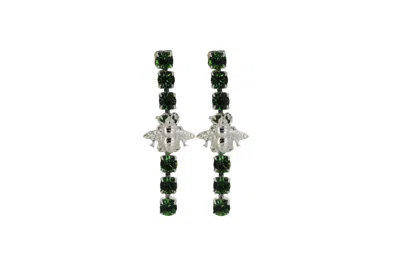 Vickisarge Women's Green / Silver Silver Tree Climber Earrings