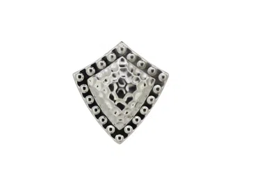 Vickisarge Women's Hammered Shield Pin In Silver