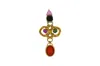 Vickisarge Women's Multi-coloured Double Gold Knot Single Earring - Clip