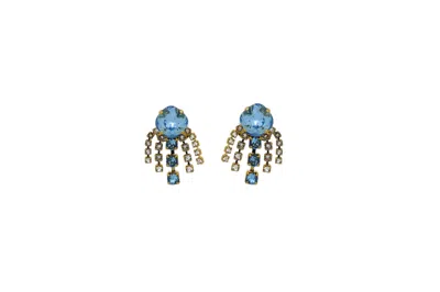 Vickisarge Women's Neutrals / Gold / Blue The Blue Sparkler In Gold