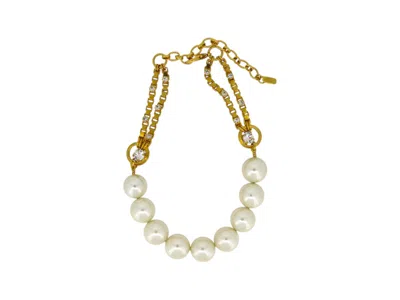 Vickisarge Women's Neutrals / Gold / White The Big Pearl Necklace