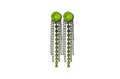 Vickisarge Women's Neutrals / Green / Silver The Green Shooting Stars In Platinum