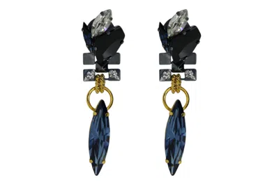 Vickisarge Women's Neutrals / Grey / Black The Razor Earrings - Clip