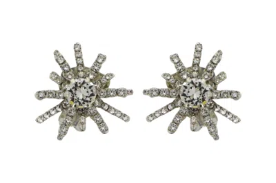 Vickisarge Women's Neutrals / Silver Starburst Earrings - Pierced