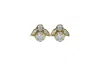 Vickisarge Women's Neutrals The Baby Clear Bee Earrings In Gold - Clip In Yellow