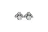 Vickisarge Women's Neutrals The Baby Clear Bee Earrings In Platinum - Clip