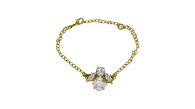 Vickisarge Women's Neutrals The Clear Bee Bracelet In Gold