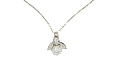 Vickisarge Women's Neutrals The Clear Bee Necklace In Platinum - Long